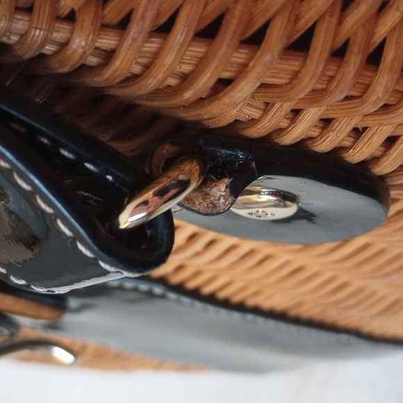 REDUCED! Rare Kate Spade Havana Collection Wicker Patent Leather Avita Satchel - Picture 13 of 15